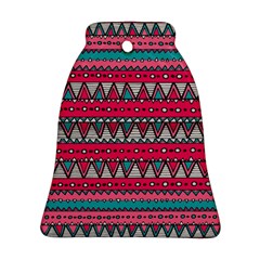 Aztec Geometric Red Chevron Wove Fabric Ornament (bell)