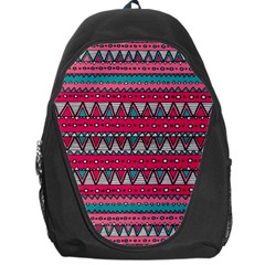 Aztec Geometric Red Chevron Wove Fabric Backpack Bag