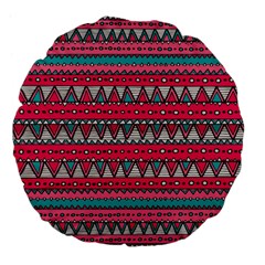 Aztec Geometric Red Chevron Wove Fabric Large 18  Premium Flano Round Cushions