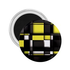 Color Geometry Shapes Plaid Yellow Black 2 25  Magnets