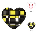 Color Geometry Shapes Plaid Yellow Black Playing Cards (Heart)  Front