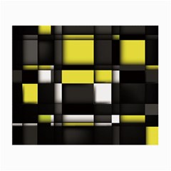 Color Geometry Shapes Plaid Yellow Black Small Glasses Cloth (2-side)