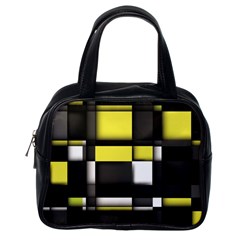 Color Geometry Shapes Plaid Yellow Black Classic Handbags (one Side)