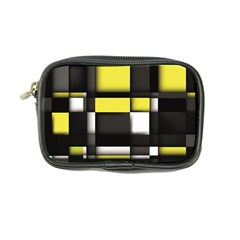 Color Geometry Shapes Plaid Yellow Black Coin Purse