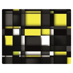 Color Geometry Shapes Plaid Yellow Black Double Sided Flano Blanket (medium)  by Alisyart