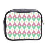 Diamond Green Circle Yellow Chevron Wave Mini Toiletries Bag 2-Side Back