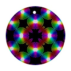 Circle Color Flower Round Ornament (two Sides)