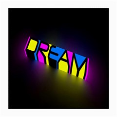 Dream Colors Neon Bright Words Letters Motivational Inspiration Text Statement Medium Glasses Cloth by Alisyart