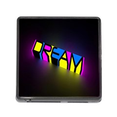 Dream Colors Neon Bright Words Letters Motivational Inspiration Text Statement Memory Card Reader (square)