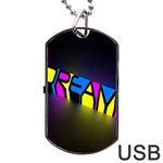 Dream Colors Neon Bright Words Letters Motivational Inspiration Text Statement Dog Tag USB Flash (Two Sides) Front