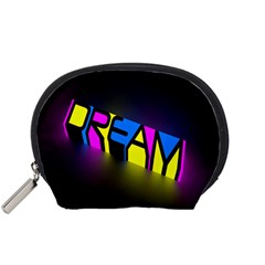 Dream Colors Neon Bright Words Letters Motivational Inspiration Text Statement Accessory Pouches (small) 