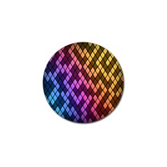 Colorful Abstract Plaid Rainbow Gold Purple Blue Golf Ball Marker (10 Pack)