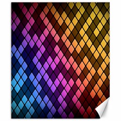 Colorful Abstract Plaid Rainbow Gold Purple Blue Canvas 20  X 24  