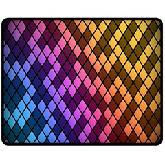 Colorful Abstract Plaid Rainbow Gold Purple Blue Fleece Blanket (medium) 