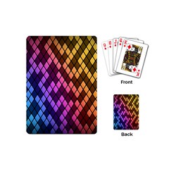 Colorful Abstract Plaid Rainbow Gold Purple Blue Playing Cards (mini) 