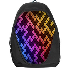 Colorful Abstract Plaid Rainbow Gold Purple Blue Backpack Bag