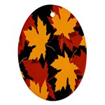 Dried Leaves Yellow Orange Piss Ornament (Oval) Front