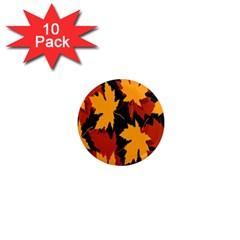 Dried Leaves Yellow Orange Piss 1  Mini Magnet (10 Pack) 