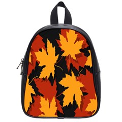 Dried Leaves Yellow Orange Piss School Bags (small) 