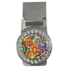 Colorful Abstract Flower Floral Sunflower Rose Star Rainbow Money Clips (cz)  by Alisyart