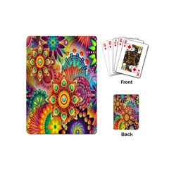 Colorful Abstract Flower Floral Sunflower Rose Star Rainbow Playing Cards (mini) 