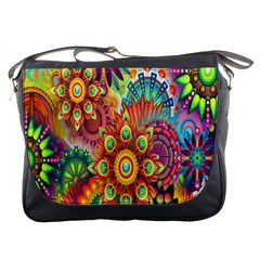 Colorful Abstract Flower Floral Sunflower Rose Star Rainbow Messenger Bags