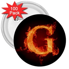Fire Letterz G 3  Buttons (100 Pack) 