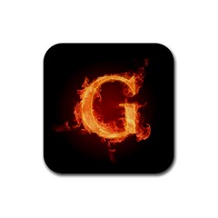 Fire Letterz G Rubber Coaster (square) 