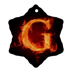 Fire Letterz G Snowflake Ornament (two Sides)