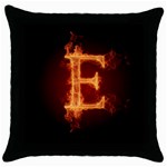 Fire Letterz E Throw Pillow Case (Black) Front