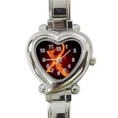 Fire Letterz X Heart Italian Charm Watch