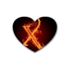 Fire Letterz X Heart Coaster (4 Pack) 
