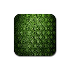 Circle Square Green Stone Rubber Coaster (square)  by Alisyart