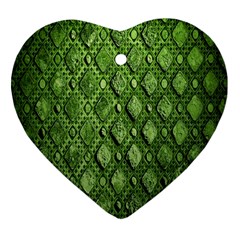 Circle Square Green Stone Heart Ornament (two Sides) by Alisyart