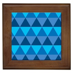 Geometric Chevron Blue Triangle Framed Tiles