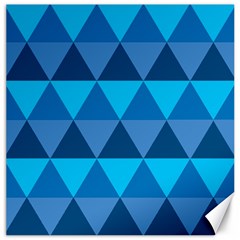 Geometric Chevron Blue Triangle Canvas 20  X 20   by Alisyart