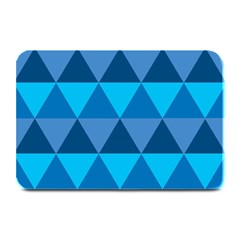 Geometric Chevron Blue Triangle Plate Mats