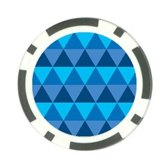 Geometric Chevron Blue Triangle Poker Chip Card Guard (10 Pack)