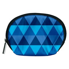 Geometric Chevron Blue Triangle Accessory Pouches (medium) 