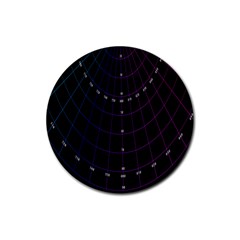 Formula Number Line Purple Natural Rubber Round Coaster (4 pack) 