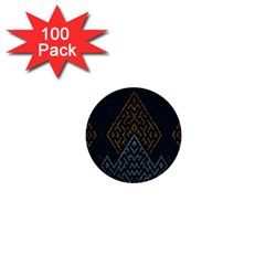Geometric Triangle Grey Gold 1  Mini Buttons (100 Pack)  by Alisyart