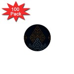 Geometric Triangle Grey Gold 1  Mini Buttons (100 pack)  Front