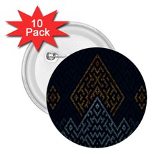 Geometric Triangle Grey Gold 2 25  Buttons (10 Pack)  by Alisyart