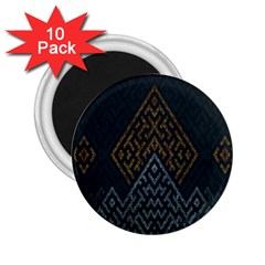 Geometric Triangle Grey Gold 2 25  Magnets (10 Pack) 