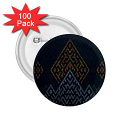 Geometric Triangle Grey Gold 2 25  Buttons (100 Pack)  by Alisyart