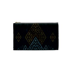 Geometric Triangle Grey Gold Cosmetic Bag (small) 