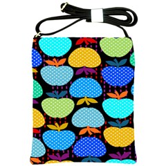 Fruit Apples Color Rainbow Green Blue Yellow Orange Shoulder Sling Bags by Alisyart