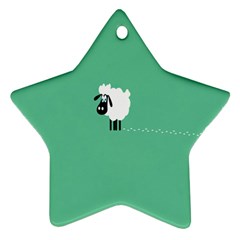 Goat Sheep Green White Animals Star Ornament (two Sides)