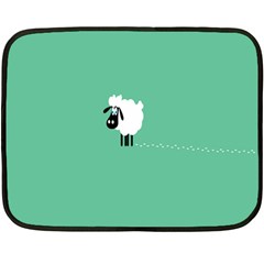 Goat Sheep Green White Animals Fleece Blanket (mini)