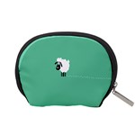 Goat Sheep Green White Animals Accessory Pouches (Small)  Back